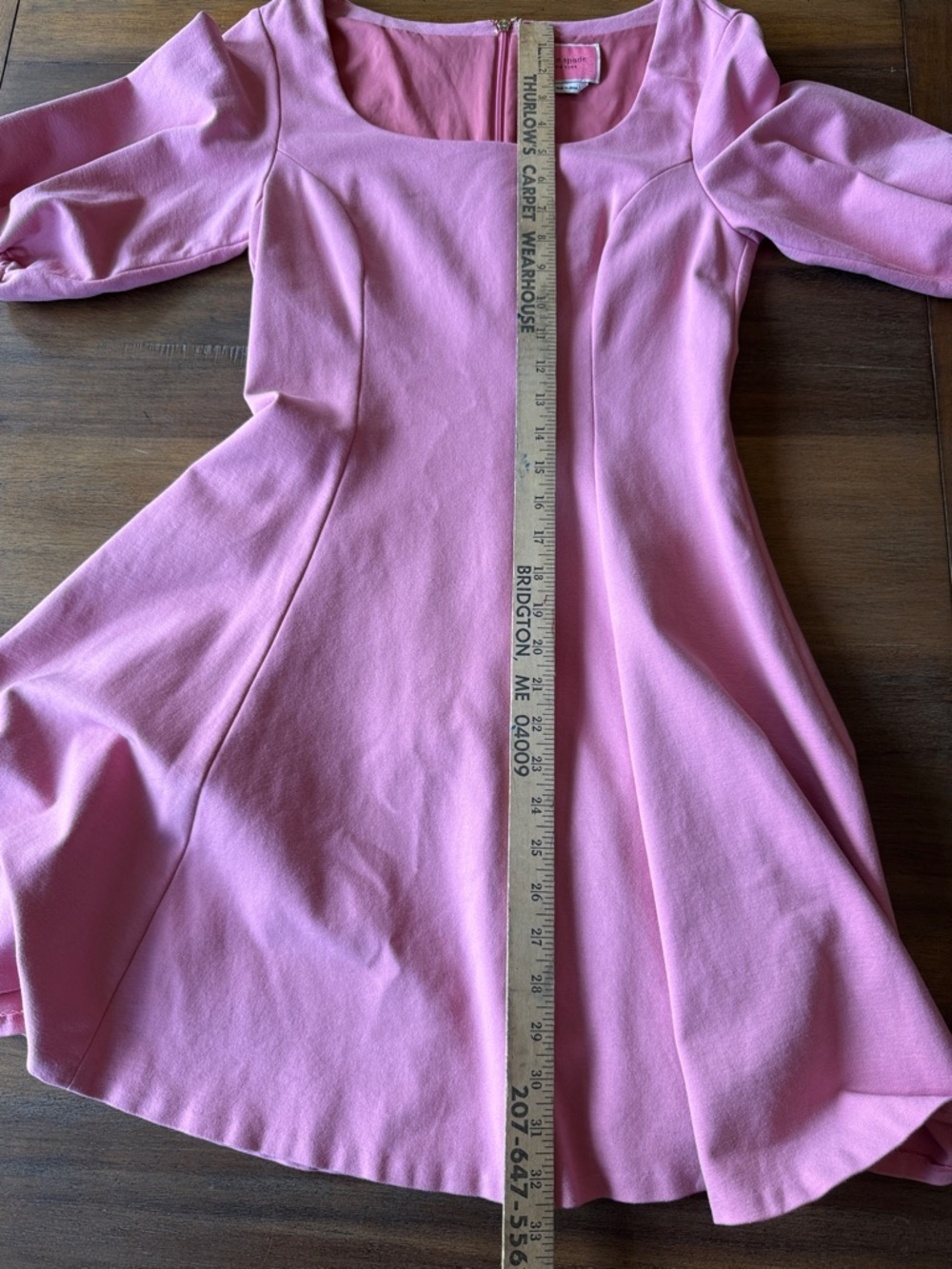 kate spade Blush Pink Square Neck Puff Sleeve Mini Dress - NWOT - Picture 9 of 10
